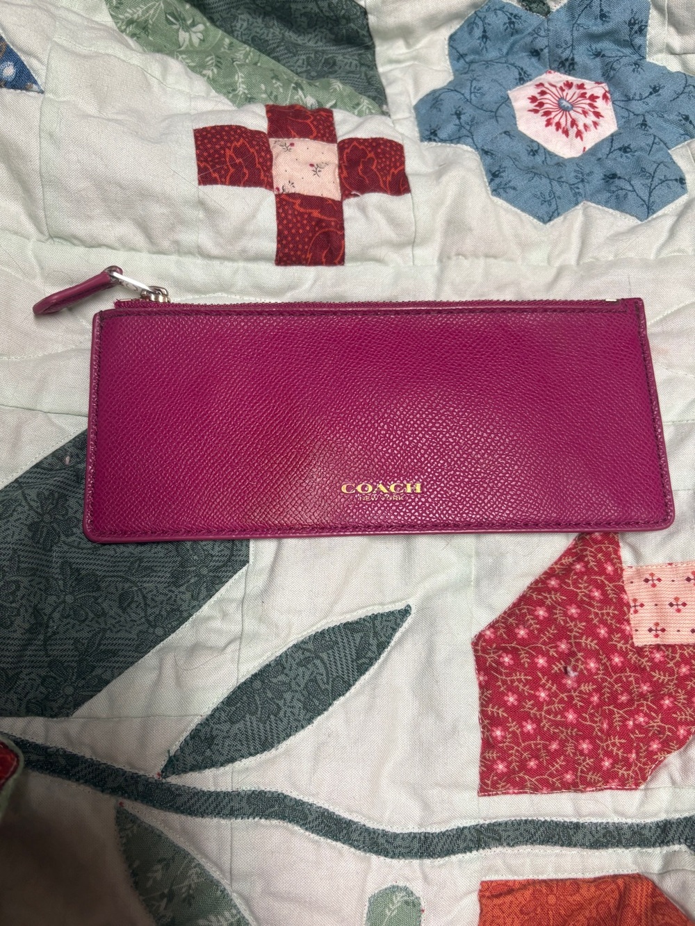 Coach Crossgrain Leather Cosmetics and Essentials Pouch